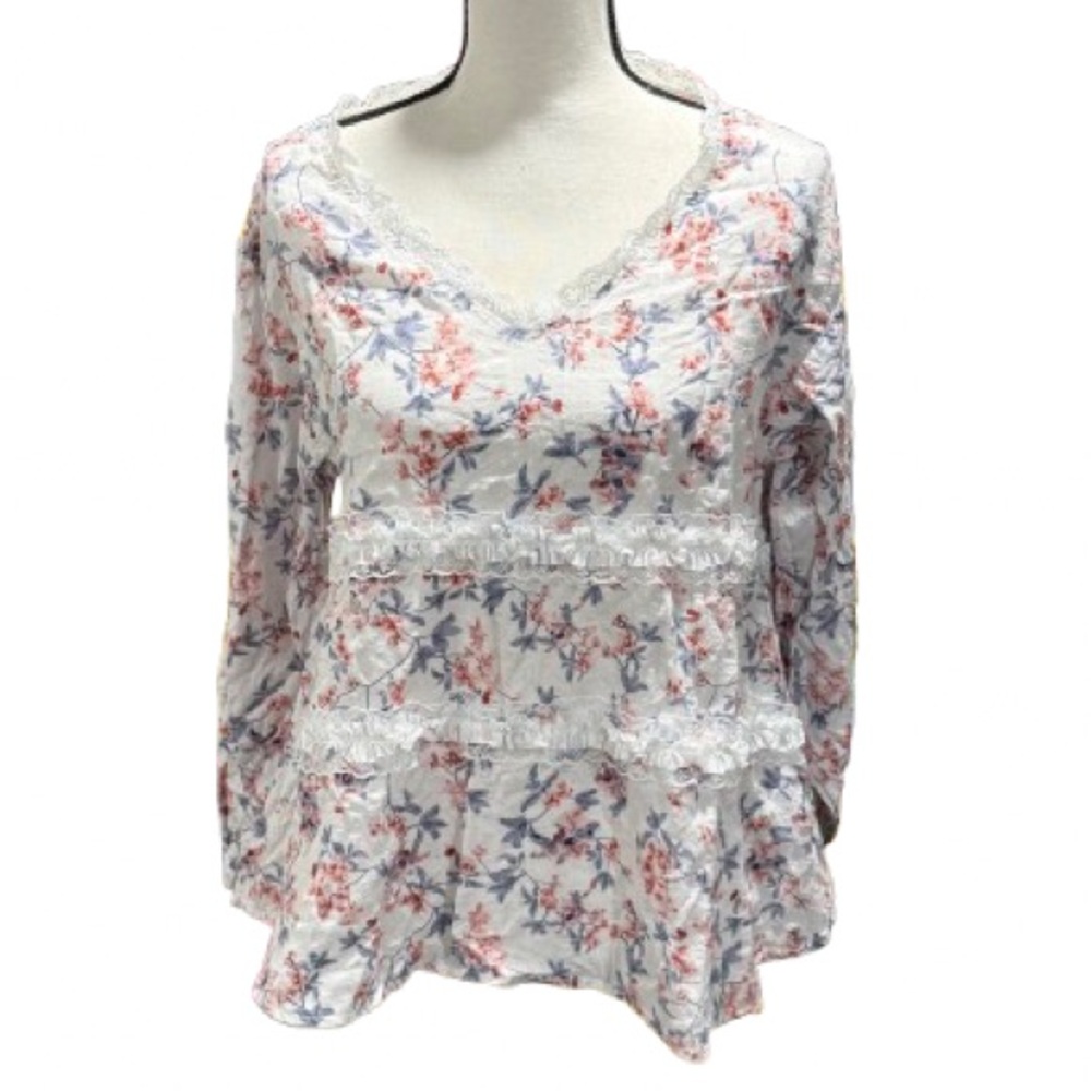POL floral peasant top - boho - Y2K